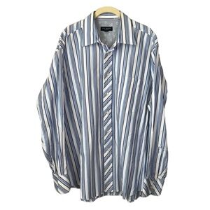 Ted Baker Striped Long Sleeve Business Dress Shirt Top Size 16 1/2 34/35